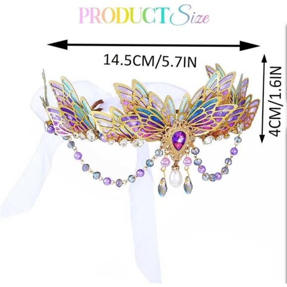 Butterfly Tiaras Purple Fairy Crown Fairy Costume for Women main image 4